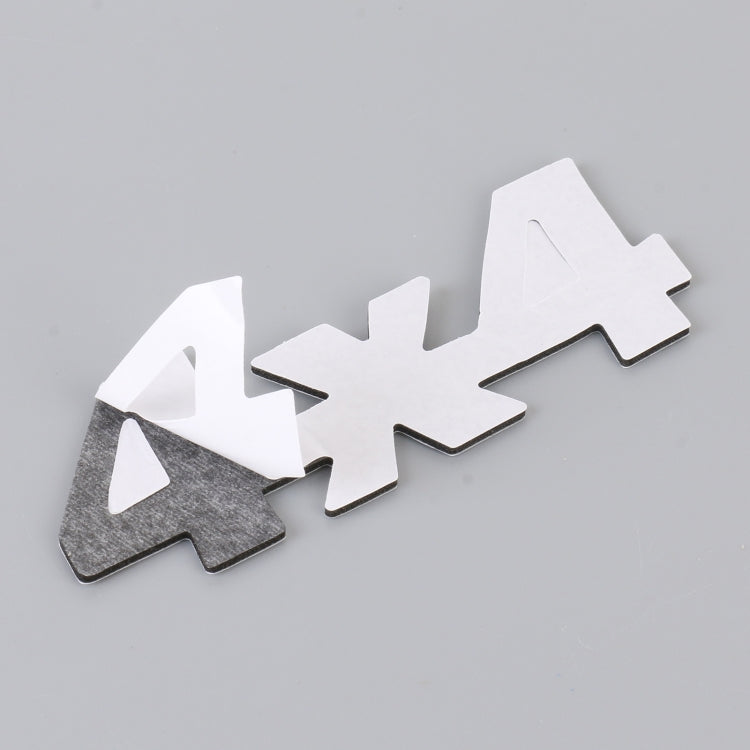 Car Number 4 x 4 Personalized Aluminum Alloy Decorative Sticker, Size: 9 x 3.5 x 2.3cm (Silver) by buy2fix