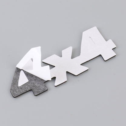 Car Number 4 x 4 Personalized Aluminum Alloy Decorative Sticker, Size: 9 x 3.5 x 2.3cm (Silver) by buy2fix