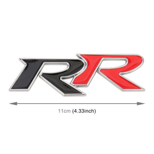 Car Dual R Personalized Aluminum Alloy Decorative Stickers, Size:11 x 3.5cm (Black Red) by buy2fix