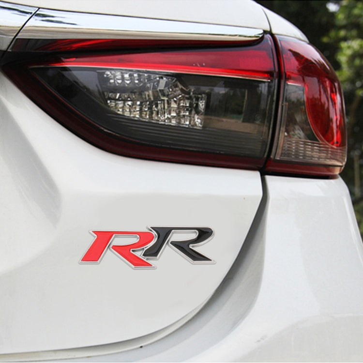 Car Dual R Personalized Aluminum Alloy Decorative Stickers, Size:11 x 3.5cm (Red + Black) by buy2fix