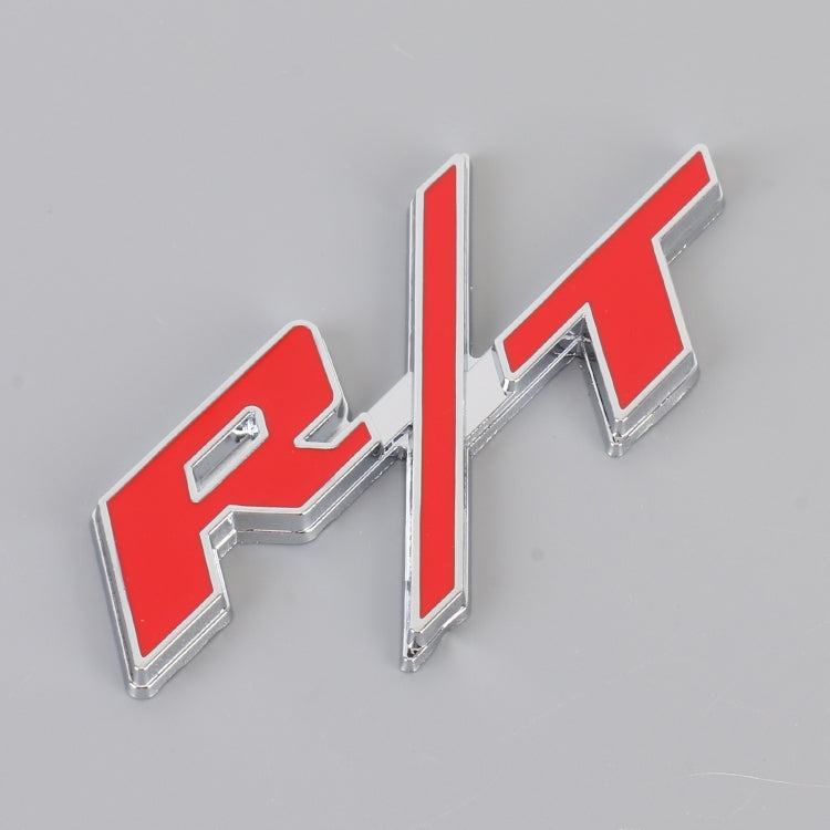 Car R / T Personalized Aluminum Alloy Decorative Stickers, Size:10.5 x 5cm (Silver+Red) by buy2fix