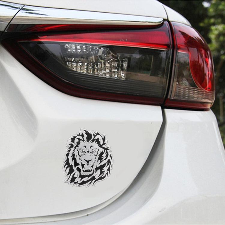 Car Lion Metal Stickers Personalized Aluminum Alloy Decorative Stickers, Size:8 x 7.5cm by buy2fix