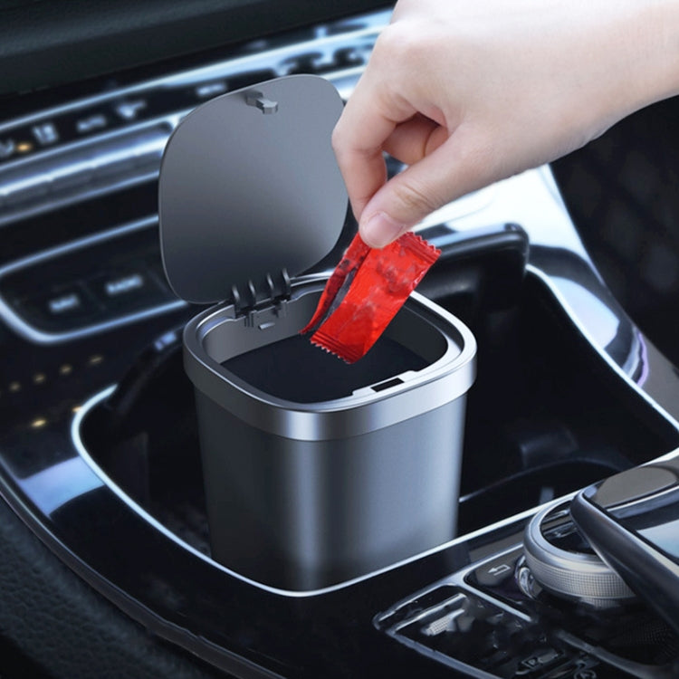 Car Center Armrest Storage Box Push-type Trash Can with Lid by buy2fix