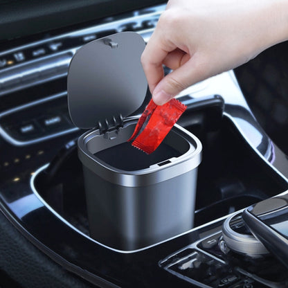 Car Center Armrest Storage Box Push-type Trash Can with Lid by buy2fix
