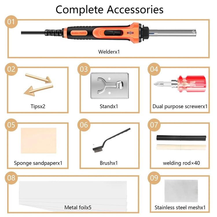 100W Electric Soldering Iron Plastic Welding Machine Car Bumper Repair Plier, EU Plug (Yellow) by buy2fix