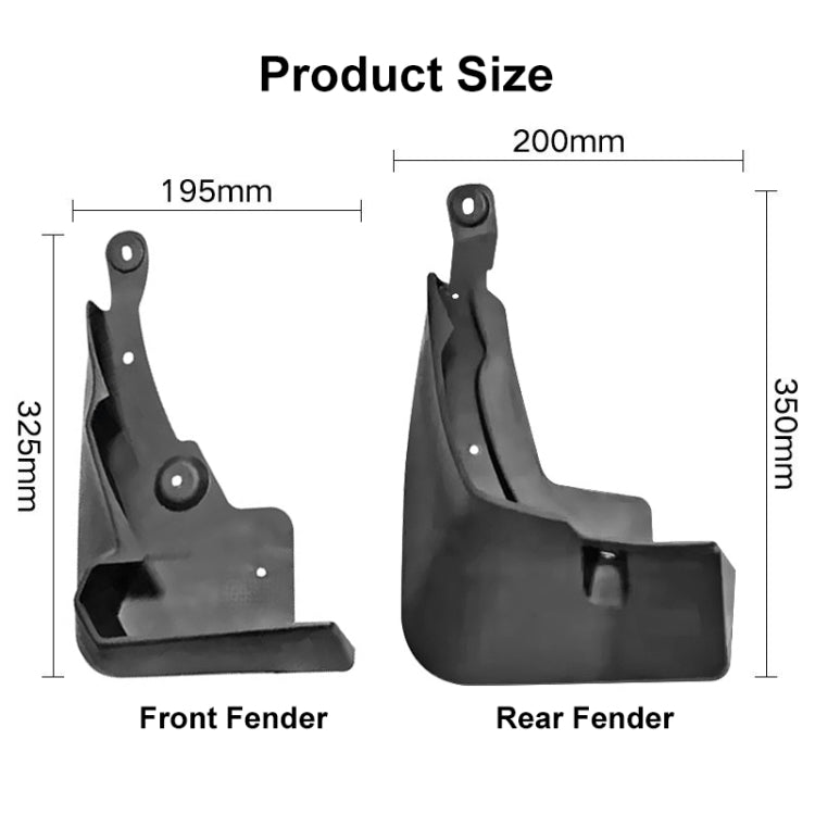 For Toyota RAV4 2019 4pcs/Set Car Auto Soft Plastic Splash Flaps Fender Guard with Pedal by buy2fix