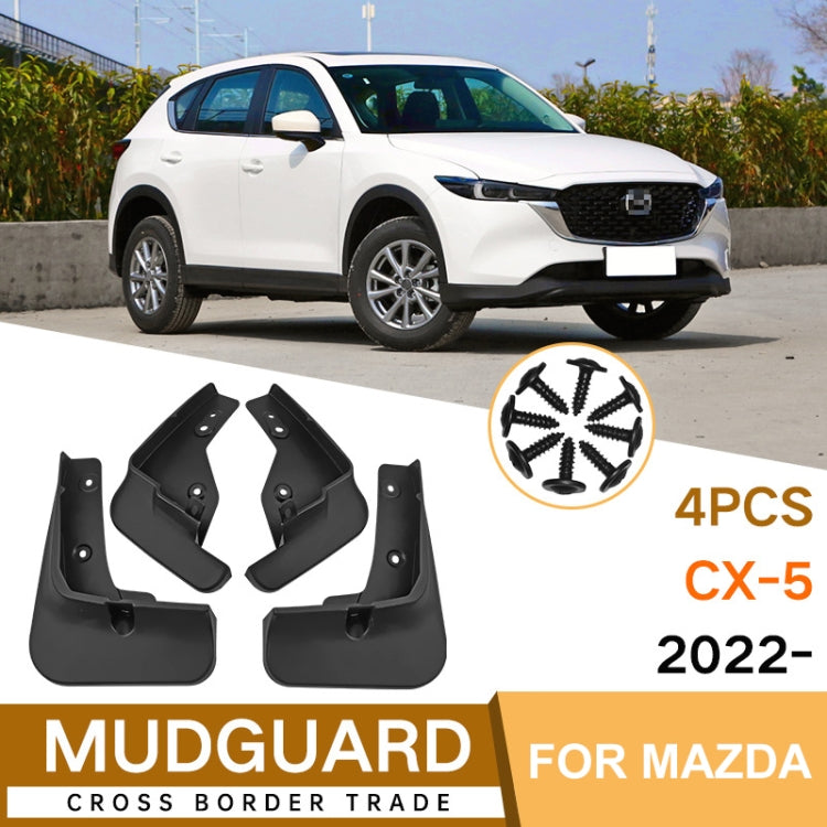 For Mazda CX-5 2022 4pcs/Set Car Auto Soft Plastic Splash Flaps Fender Guard by buy2fix