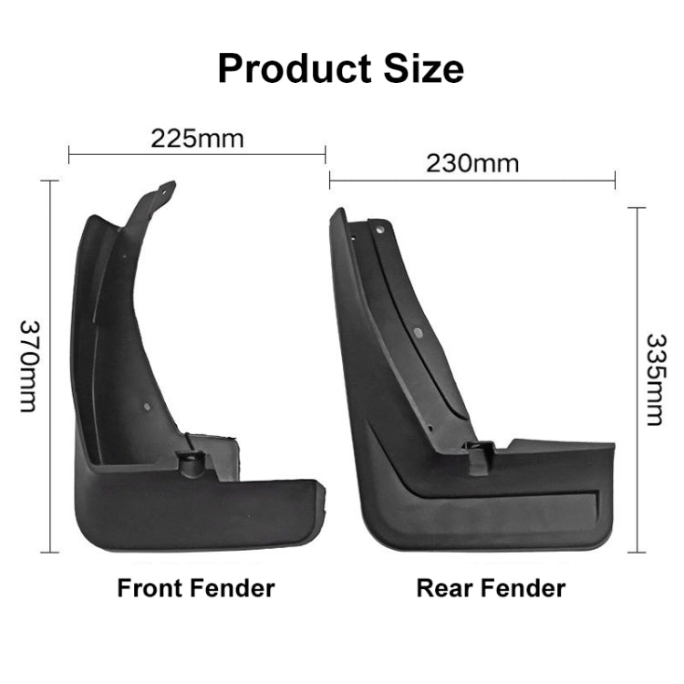 For Volkswagen Tiguan LR-Line 2018-2020 4pcs/Set Car Auto Soft Plastic Splash Flaps Fender Guard by buy2fix