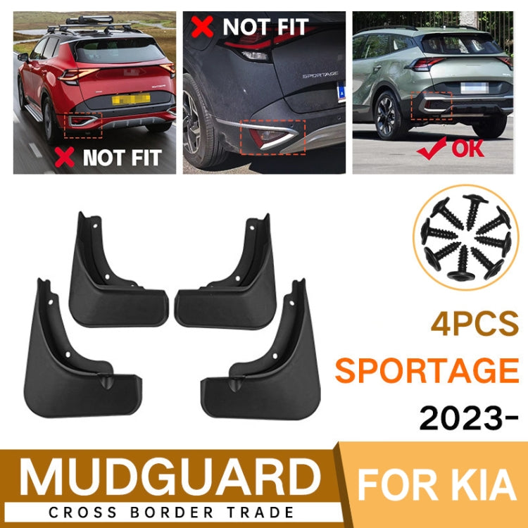 For KIA Sportage 2023 4pcs/Set Car Auto Soft Plastic Splash Flaps Fender Guard by buy2fix