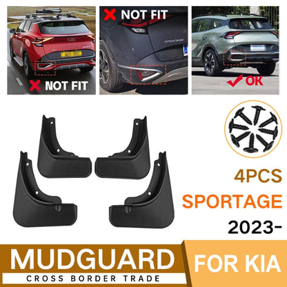 For KIA Sportage 2023 4pcs/Set Car Auto Soft Plastic Splash Flaps Fender Guard by buy2fix