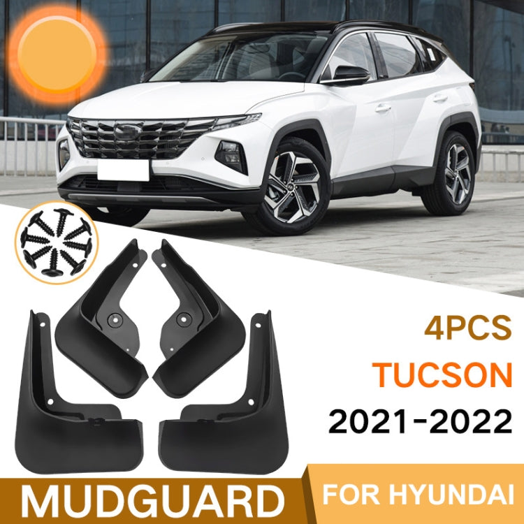 For Hyundai China / USA Version Tucson 2021-2022 4pcs/Set Car Auto Soft Plastic Splash Flaps Fender Guard by buy2fix