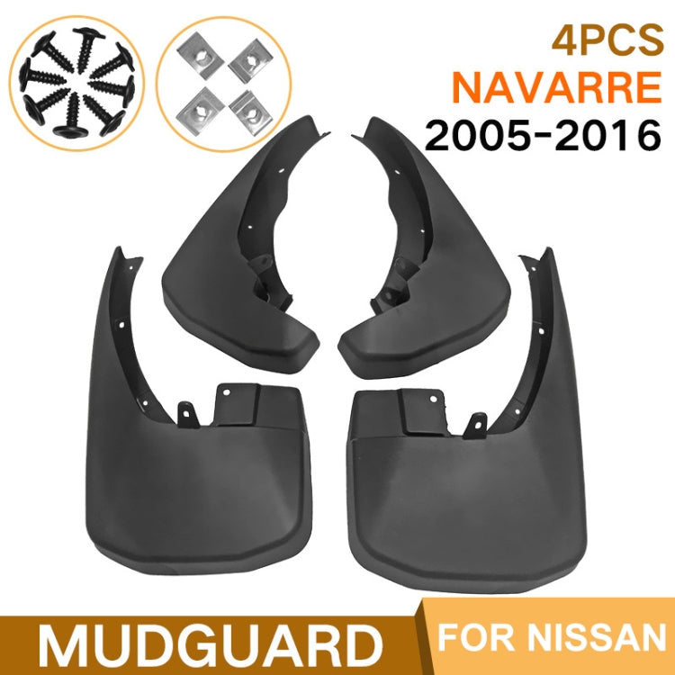 For Nissan Frontier Navarre 2015-2016 4pcs/Set Car Auto Soft Plastic Splash Flaps Fender Guard by buy2fix