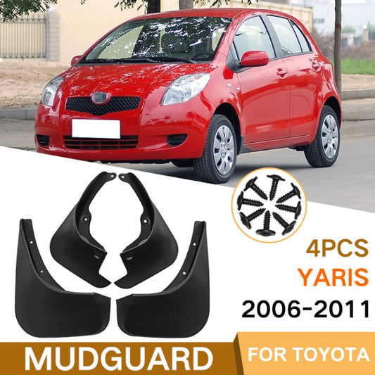 For Toyota Yaris 2006-2011 4pcs/Set Car Auto Soft Plastic Splash Flaps Fender Guard - Mudguards by buy2fix | Online Shopping UK | buy2fix