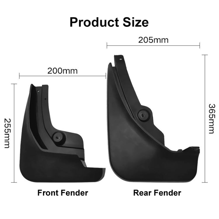 For Peugeot 4008 / 3008GT 2016-2021 4pcs/Set Car Auto Soft Plastic Splash Flaps Fender Guard - Mudguards by buy2fix | Online Shopping UK | buy2fix