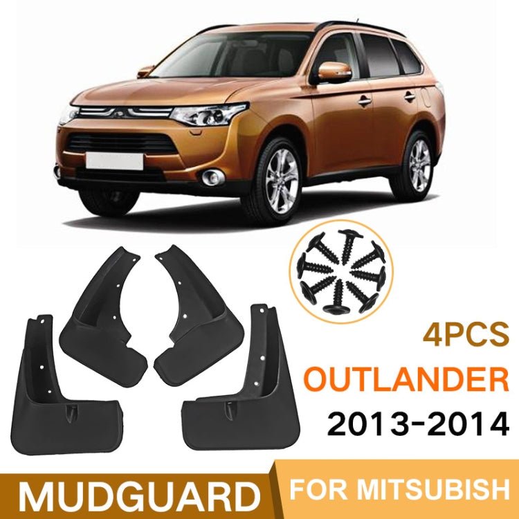 For Mitsubishi Outlander 2013-2014 4pcs/Set Car Auto Soft Plastic Splash Flaps Fender Guard by buy2fix