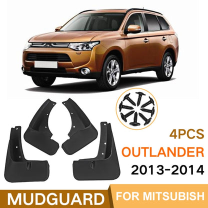 For Mitsubishi Outlander 2013-2014 4pcs/Set Car Auto Soft Plastic Splash Flaps Fender Guard by buy2fix