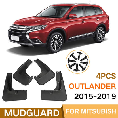 For Mitsubishi Outlander 2015-2019 4pcs/Set Car Auto Soft Plastic Splash Flaps Fender Guard by buy2fix