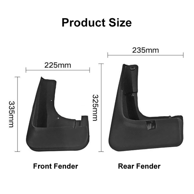 For Mitsubishi Outlander 2015-2019 4pcs/Set Car Auto Soft Plastic Splash Flaps Fender Guard by buy2fix