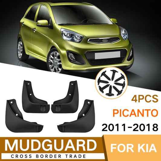 For KIA Picanto 2011-2018 4pcs/Set Car Auto Soft Plastic Splash Flaps Fender Guard - Mudguards by buy2fix | Online Shopping UK | buy2fix