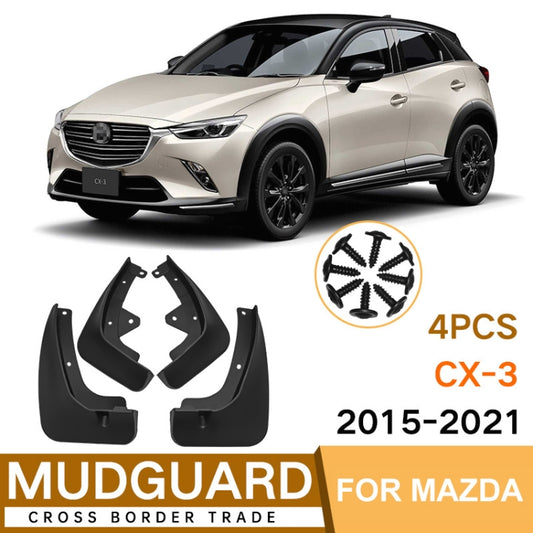 For Mazda CX-3 2015-2021 4pcs/Set Car Auto Soft Plastic Splash Flaps Fender Guard - Mudguards by buy2fix | Online Shopping UK | buy2fix