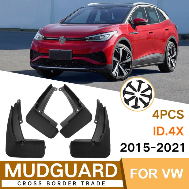 For Volkswagen ID.4X 2015-2023 4pcs/Set Car Auto Soft Plastic Splash Flaps Fender Guard by buy2fix