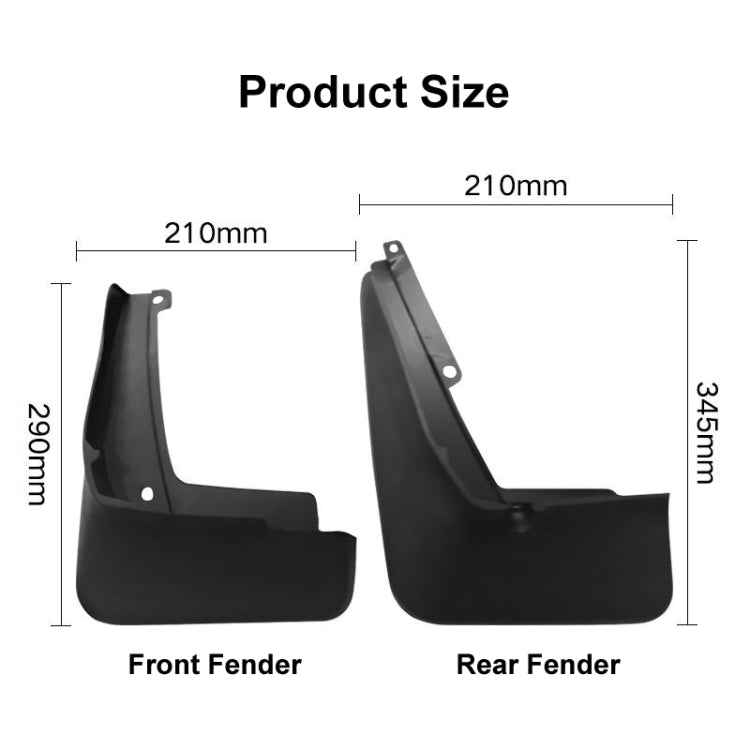 For Volkswagen ID.4X 2015-2023 4pcs/Set Car Auto Soft Plastic Splash Flaps Fender Guard by buy2fix