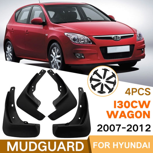 For Hyundai i30 / i30cw Wagon 2007-2012 4pcs/Set Car Auto Soft Plastic Splash Flaps Fender Guard - Mudguards by buy2fix | Online Shopping UK | buy2fix