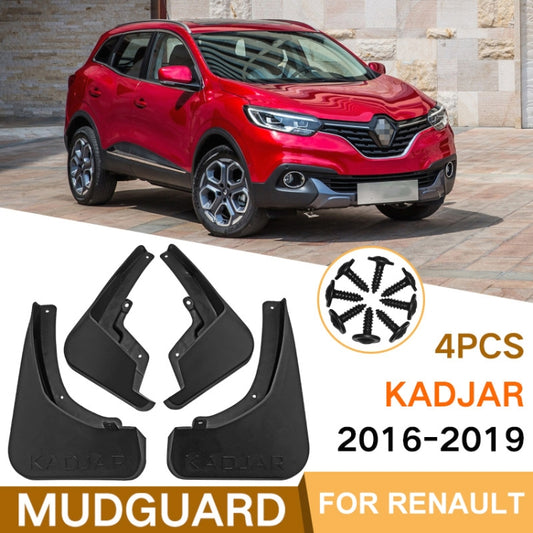 For Renault Kadjar 2016-2019 4pcs/Set Car Auto Soft Plastic Splash Flaps Fender Guard - Mudguards by buy2fix | Online Shopping UK | buy2fix