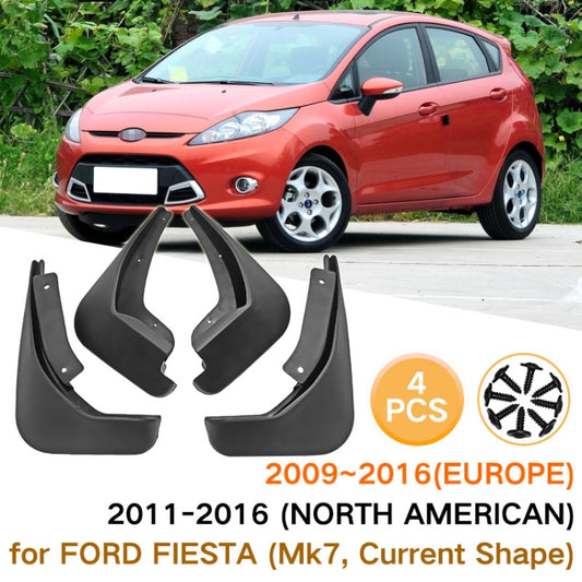 For Ford Fiesta 4pcs/Set Car Auto Soft Plastic Splash Flaps Fender Guard - Mudguards by buy2fix | Online Shopping UK | buy2fix