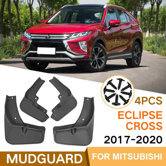 For Mitsubishi Eclipse Cross 2018-2020 4pcs/Set Car Auto Soft Plastic Splash Flaps Fender Guard - Mudguards by buy2fix | Online Shopping UK | buy2fix