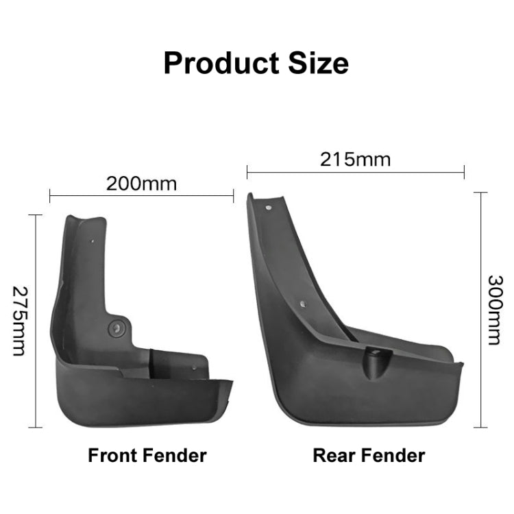 For Mitsubishi Eclipse Cross 2018-2020 4pcs/Set Car Auto Soft Plastic Splash Flaps Fender Guard - Mudguards by buy2fix | Online Shopping UK | buy2fix