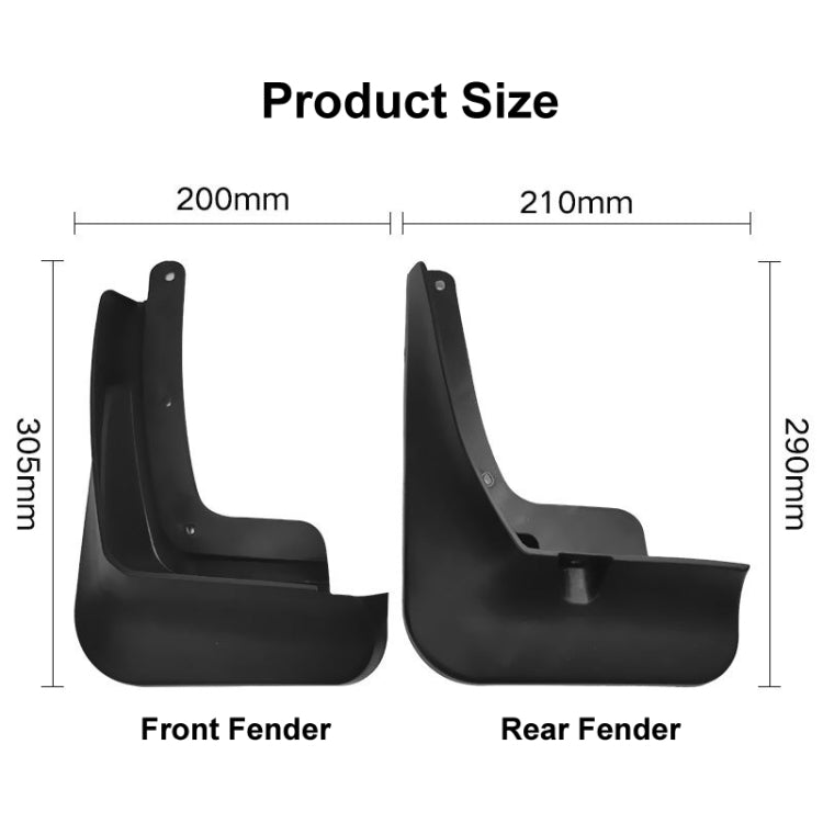 For Hyundai Santa Fe 2019-2021 4pcs/Set Car Auto Soft Plastic Splash Flaps Fender Guard - Mudguards by buy2fix | Online Shopping UK | buy2fix