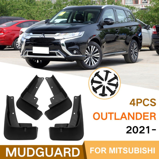 For Mitsubishi Outlander 2021 4pcs/Set Car Auto Soft Plastic Splash Flaps Fender Guard - Mudguards by buy2fix | Online Shopping UK | buy2fix