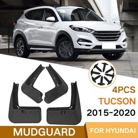 For Hyundai Tucson 2015-2020 4pcs/Set Car Auto Soft Plastic Splash Flaps Fender Guard - Mudguards by buy2fix | Online Shopping UK | buy2fix