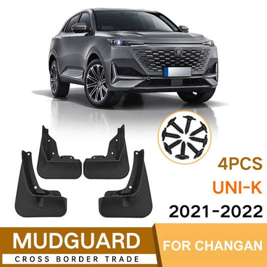 For Changan UNI-K 2021-2022 4pcs/Set Car Auto Soft Plastic Splash Flaps Fender Guard - Mudguards by buy2fix | Online Shopping UK | buy2fix