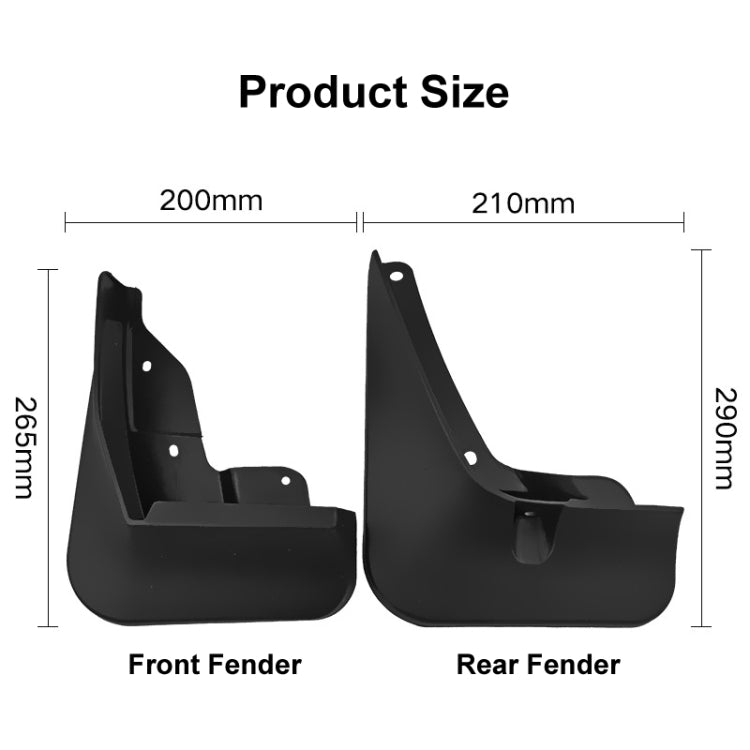 For Changan UNI-K 2021-2022 4pcs/Set Car Auto Soft Plastic Splash Flaps Fender Guard - Mudguards by buy2fix | Online Shopping UK | buy2fix