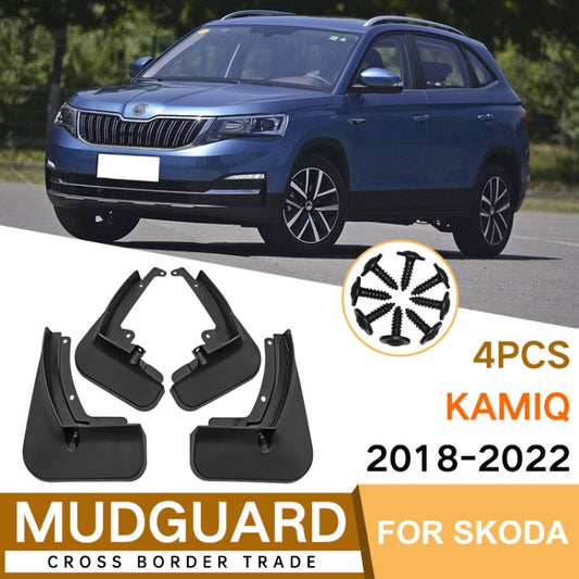 For Skoda Kamiq 2018-2022 4pcs/Set Car Auto Soft Plastic Splash Flaps Fender Guard - Mudguards by buy2fix | Online Shopping UK | buy2fix
