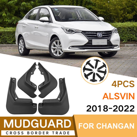 For Changan Alsvin 2018-2022 4pcs/Set Car Auto Soft Plastic Splash Flaps Fender Guard - Mudguards by buy2fix | Online Shopping UK | buy2fix
