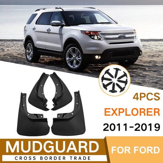 For Ford Explorer 2011-2019 4pcs/Set Car Auto Soft Plastic Splash Flaps Fender Guard - Mudguards by buy2fix | Online Shopping UK | buy2fix