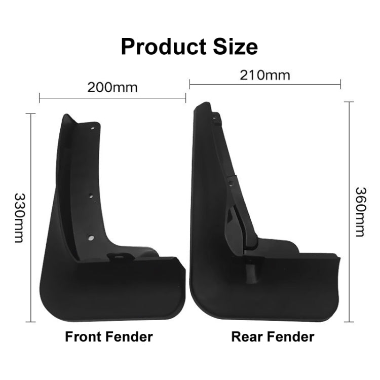 For Toyota Highlander 2021-2022 4pcs/Set Car Auto Soft Plastic Splash Flaps Fender Guard - Mudguards by buy2fix | Online Shopping UK | buy2fix