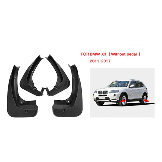For BMW X3 F25 without Pedals 2011-2017 4pcs/Set Car Auto Soft Plastic Splash Flaps Fender Guard - Mudguards by buy2fix | Online Shopping UK | buy2fix