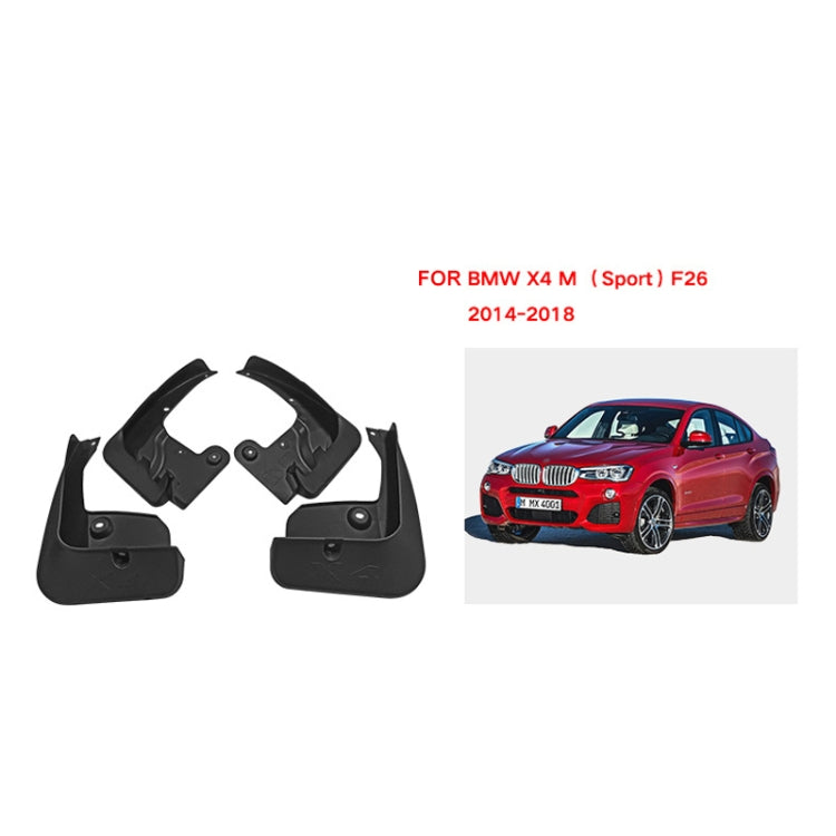 For BMW X4 M Sports F26 2014-2018 4pcs/Set Car Auto Soft Plastic Splash Flaps Fender Guard by buy2fix