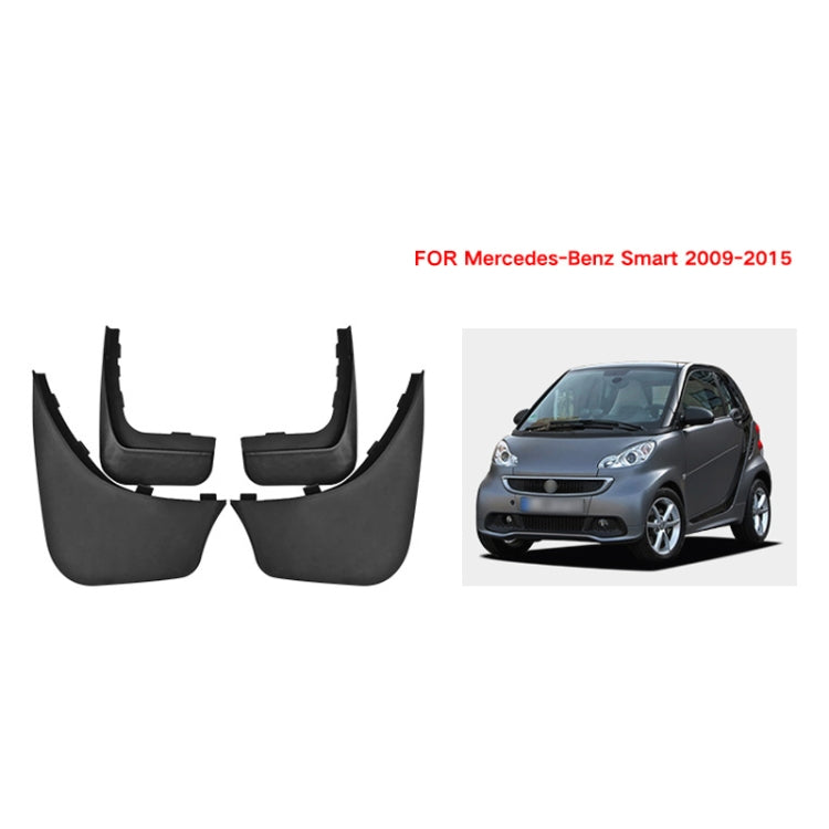 For Mercedes-Benz Smart 2009-2015 4pcs/Set Car Auto Soft Plastic Splash Flaps Fender Guard by buy2fix