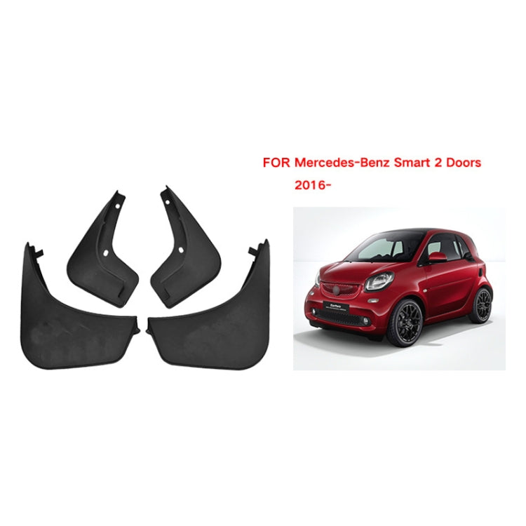 For Mercedes-Benz Smart 2-door 2016-2021 4pcs/Set Car Auto Soft Plastic Splash Flaps Fender Guard by buy2fix
