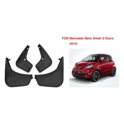 For Mercedes-Benz Smart 2-door 2016-2021 4pcs/Set Car Auto Soft Plastic Splash Flaps Fender Guard by buy2fix