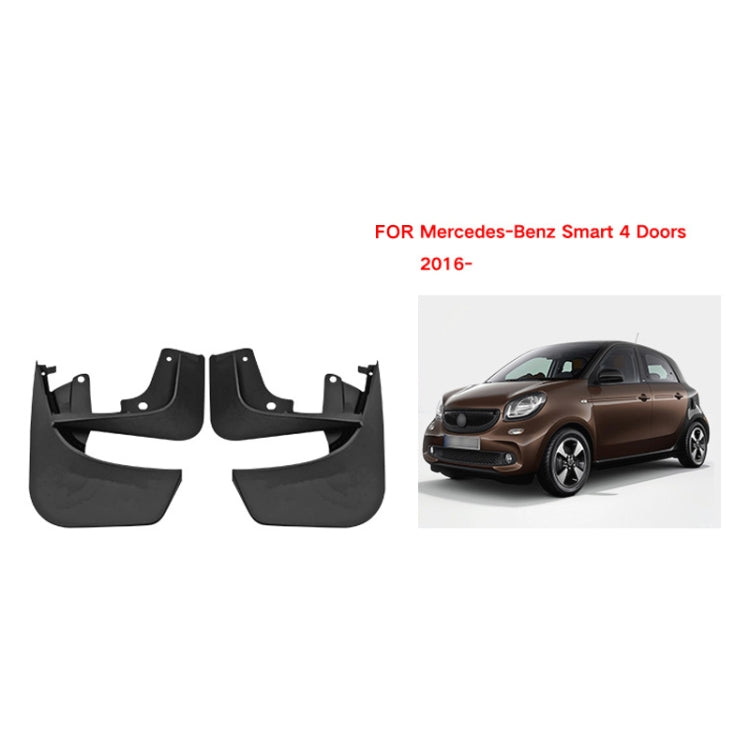 For Mercedes-Benz Smart 4-door 2016-2021 4pcs/Set Car Auto Soft Plastic Splash Flaps Fender Guard by buy2fix
