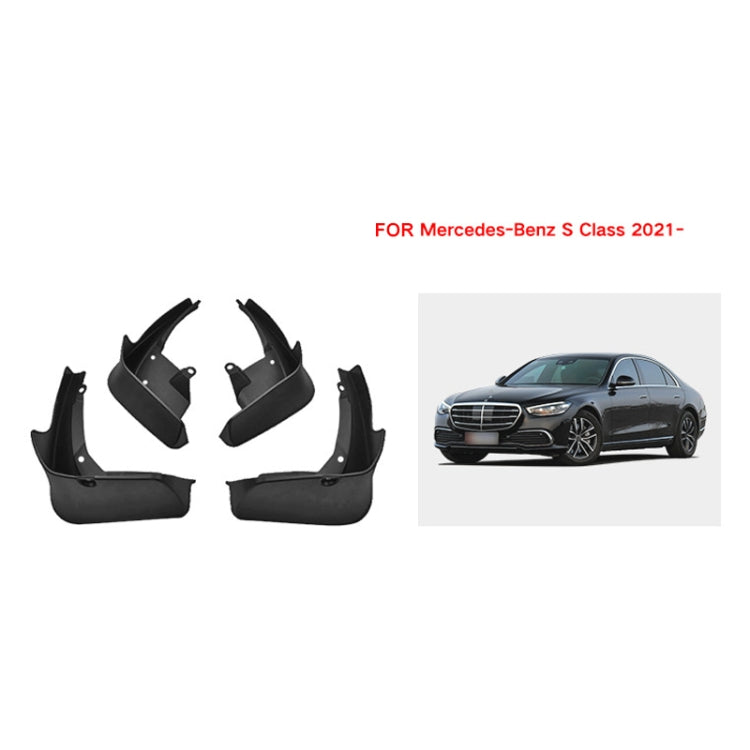 For Mercedes-Benz S-class 2022 4pcs/Set Car Auto Soft Plastic Splash Flaps Fender Guard by buy2fix