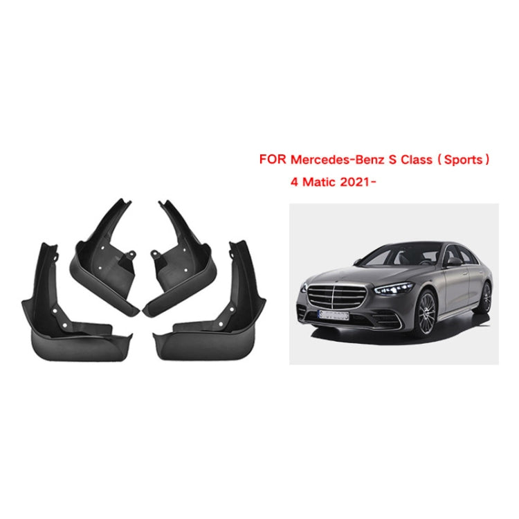 For Mercedes-Benz S-class Sport 2022 4pcs/Set Car Auto Soft Plastic Splash Flaps Fender Guard by buy2fix