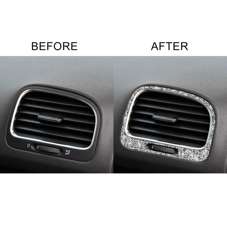 Car Left and Right Air Outlet Diamond Decoration Cover Sticker for Volkswagen Golf 6 2008-2012, Left and Right Drive by buy2fix