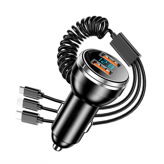 BW13 67.5W 3 in 1 Charging Cable & Dual USB Port Car Charger - Car Charger by buy2fix | Online Shopping UK | buy2fix
